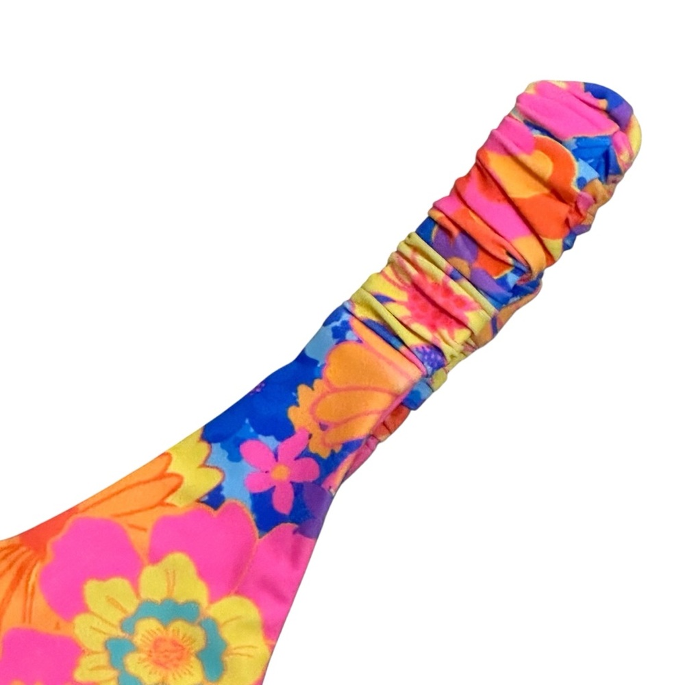 Kulani Kinis Floral Retro Thong Bikini Bottom Orange Pink Blue Purple Large Swim - Picture 4 of 8